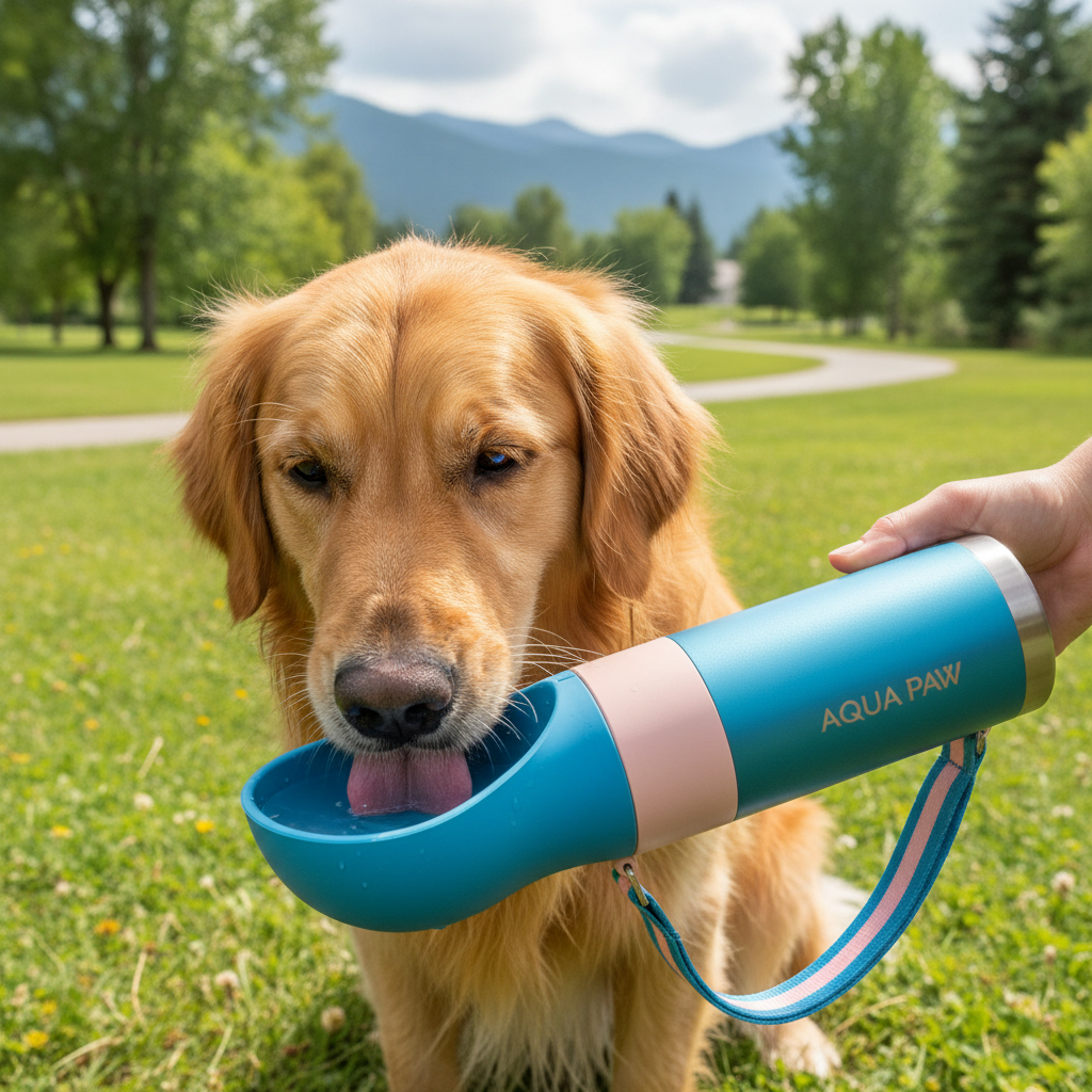 Gourde de voyage portable en inox pour chat et chien